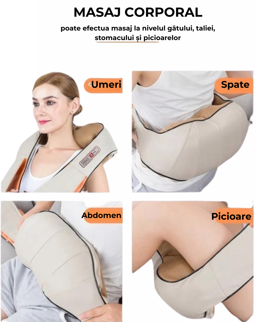 Aparat masaj cervical, functie de încalzire prin infrarosu