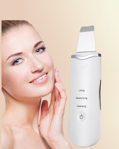 Aparat de curatare faciala cu ultrasunete, indepartare puncte negre, hidratare, curatare ten, alb, Bell™