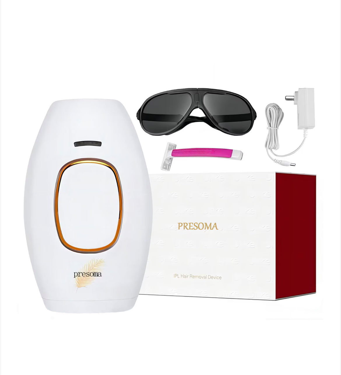 Epilator IPL, epilare definitiva fara durere, 999.999 impulsuri, Tehnologie IPL, 5 trepte de intensitate, Mod Automat, filtru UV incorporat, Alb
