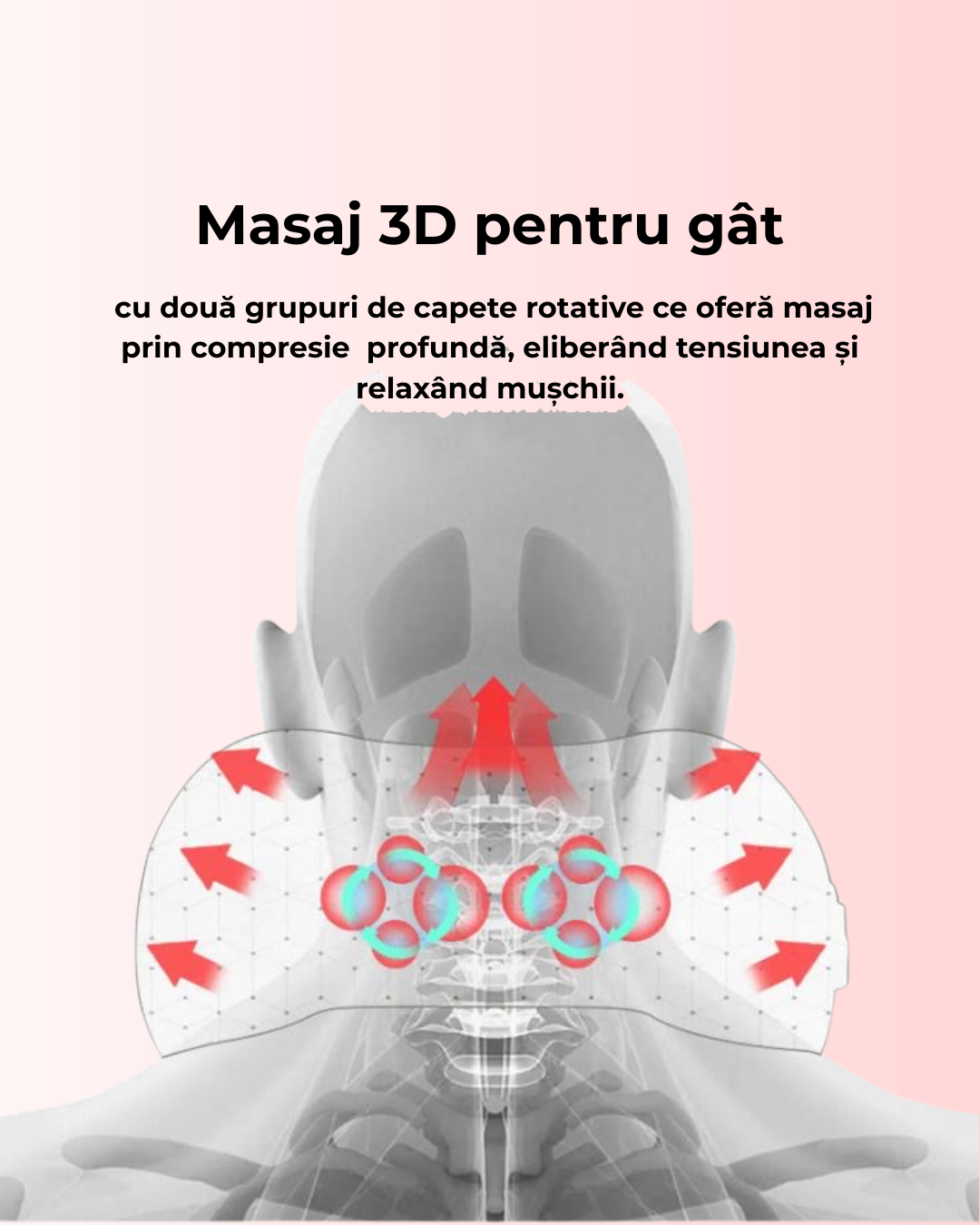 Aparat masaj cervical, functie de încalzire prin infrarosu