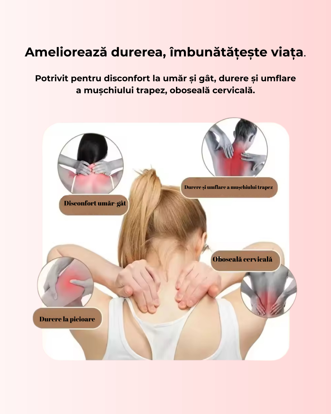 Aparat masaj cervical, functie de încalzire prin infrarosu
